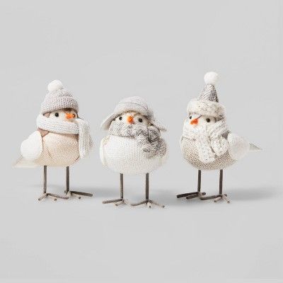 3pk Outdoorsy Birds Decorative Figurine Set Neutral - Wondershop&#8482; | Target