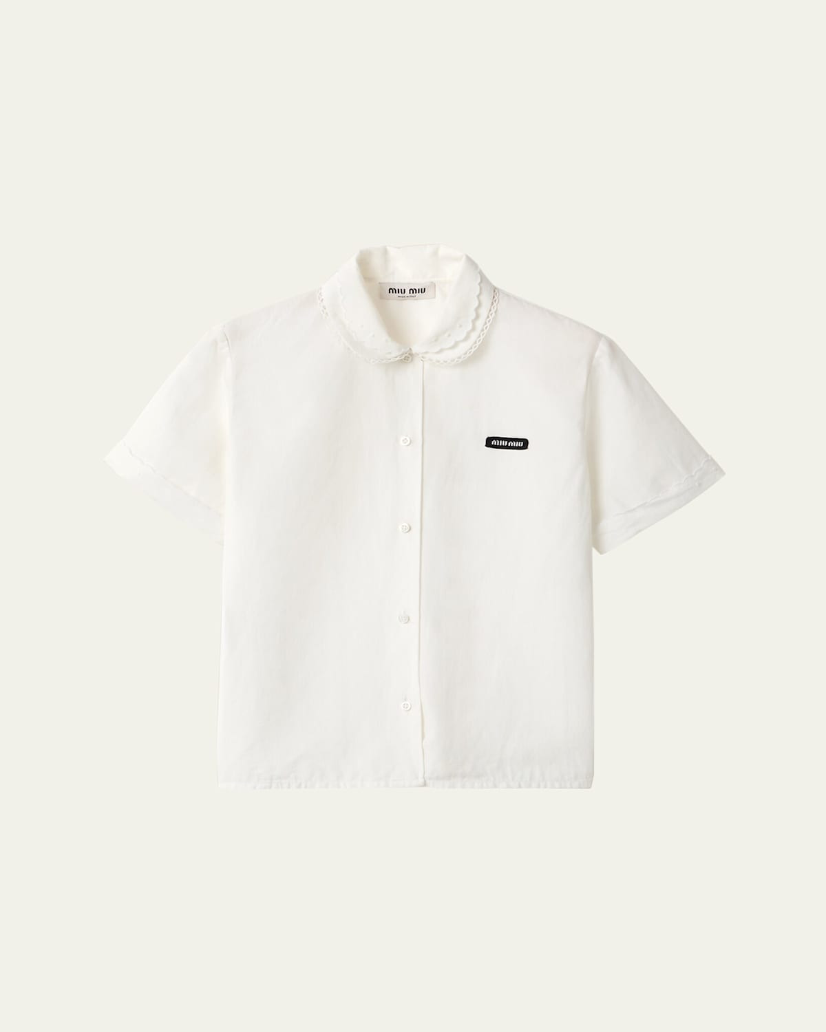 Short-Sleeve Crop Button-Down Shirt | Bergdorf Goodman