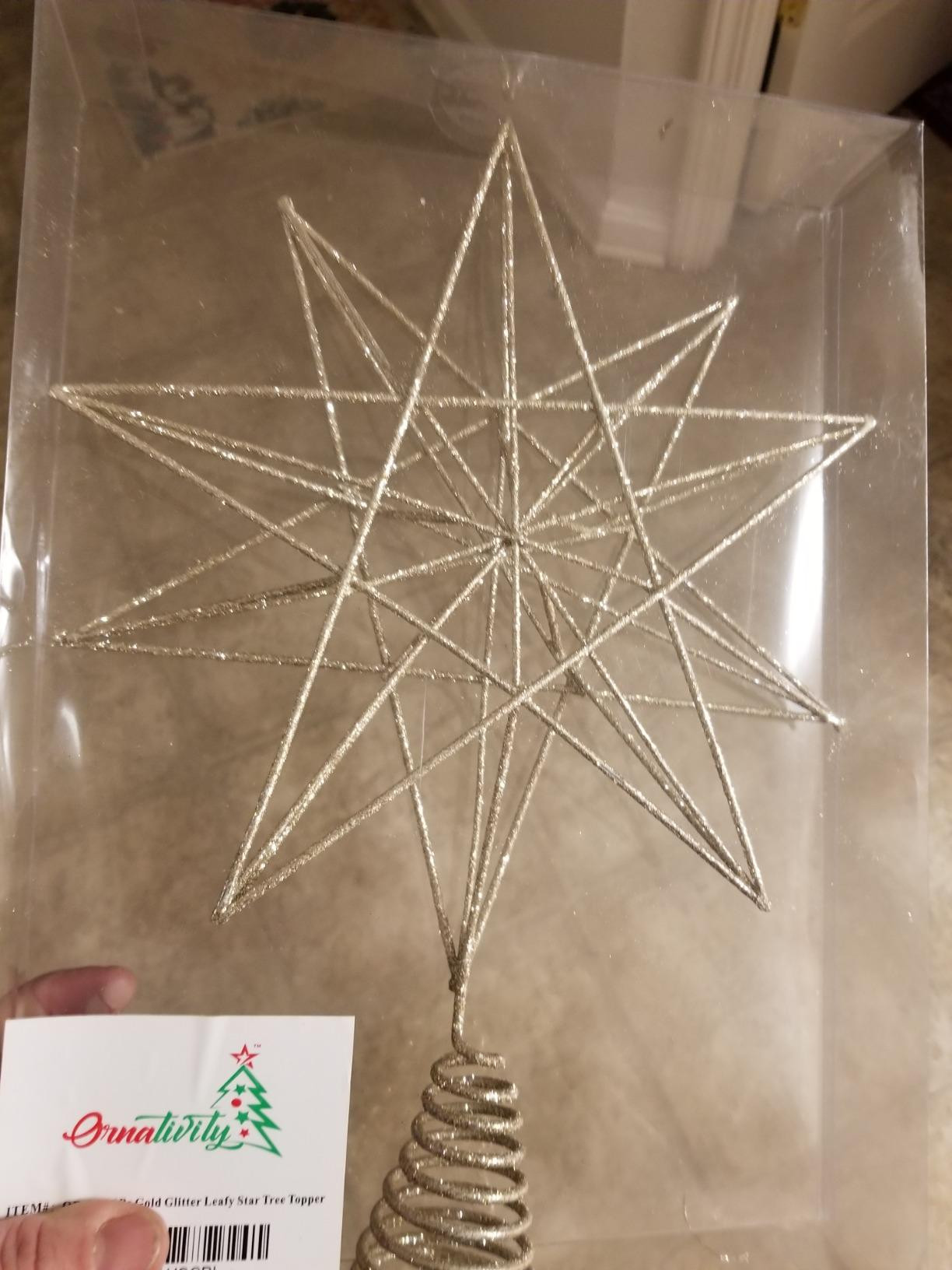 Ornativity Glitter Star Tree Topper - Christmas Sparkly Metal 3-D Dimensional Hallow Wire Star Xm... | Amazon (US)