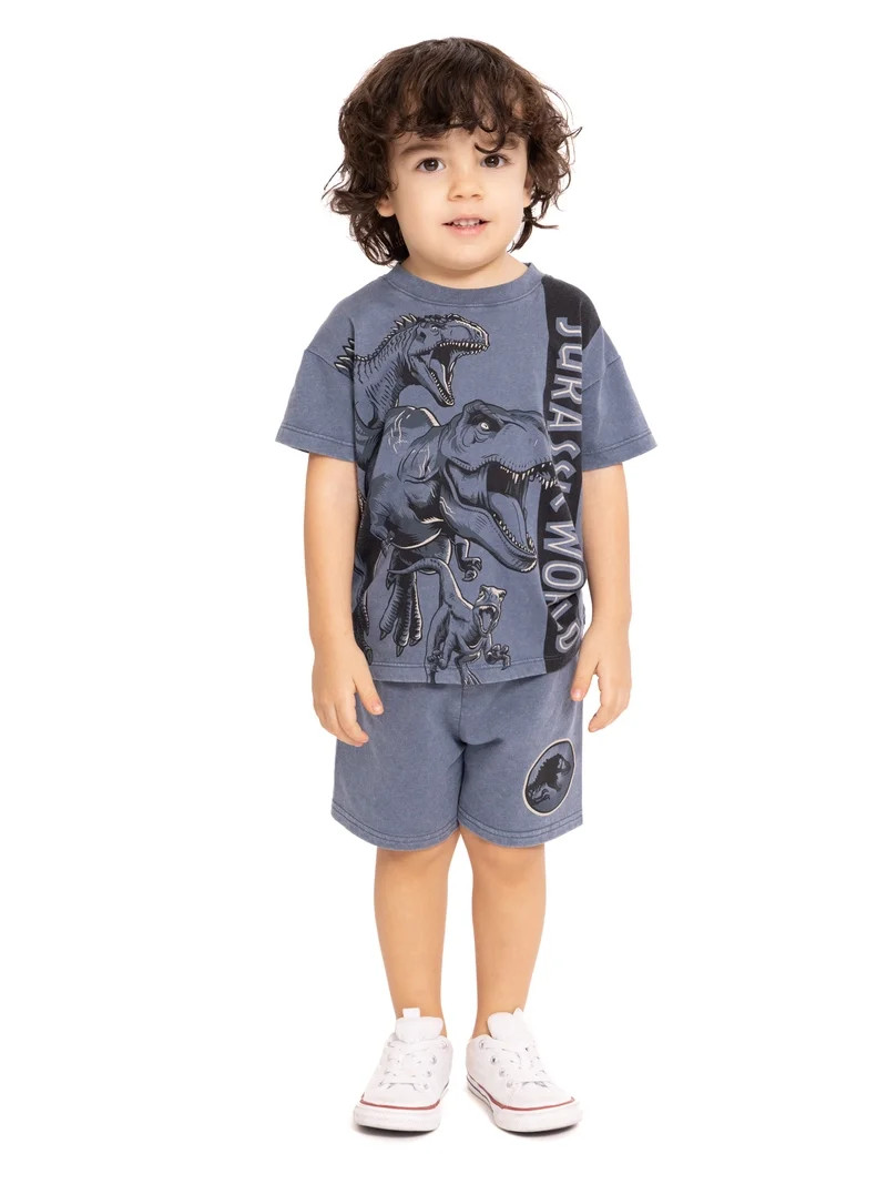 Jurassic World Toddler Boy Short Sleeve Graphic Tee and Matching Shorts Set, 2-Piece, Sizes 12M-5... | Walmart (US)