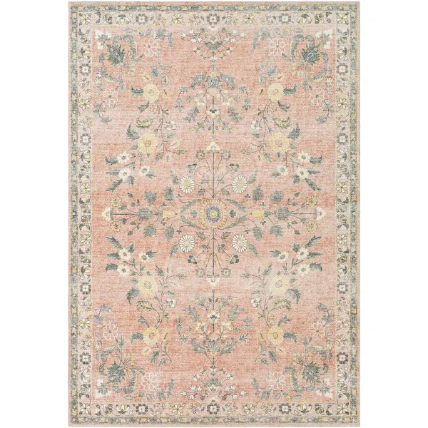 Arrietty Vintage Floral Printed Area Rug - Pale Pink - 7'6" x 9'6" | Bed Bath & Beyond