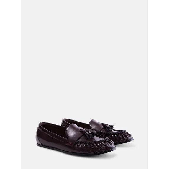 Free Assembly Women's Faux Leather Tassel Loafers | Walmart (US)