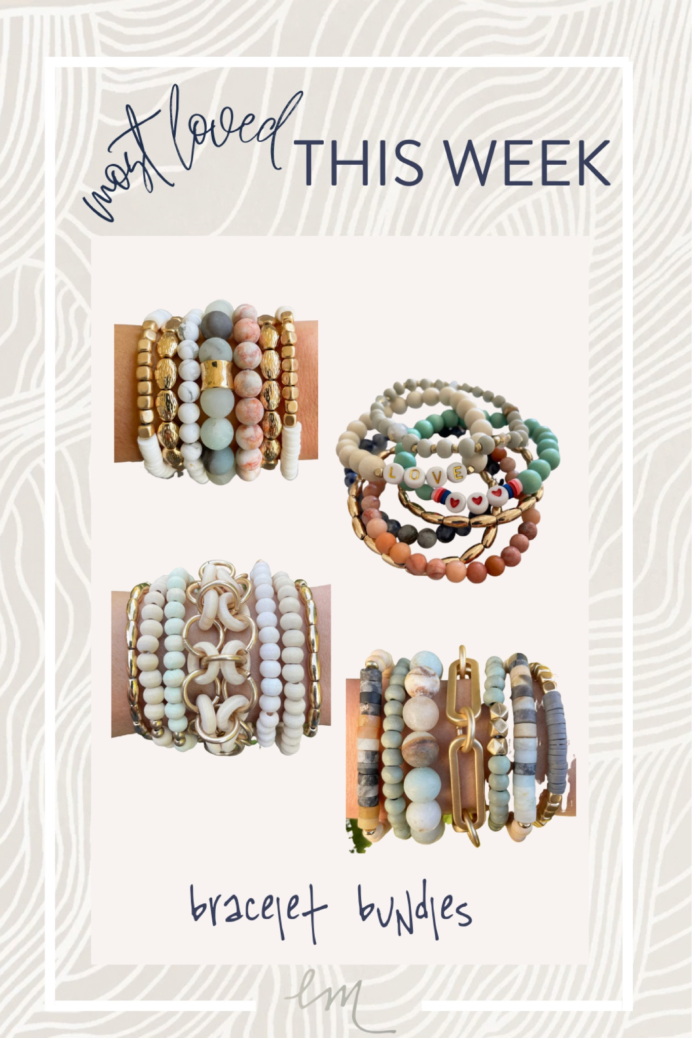 Most Loved This Week | Bracelet Bundles. I love putting together different styles of jewelry. These bracelet bundles are perfect for everyday wear with running errands, they make a great accessory for workwear and the perfect addition for a date night outfit.

#LTKunder50 #LTKFind #LTKstyletip