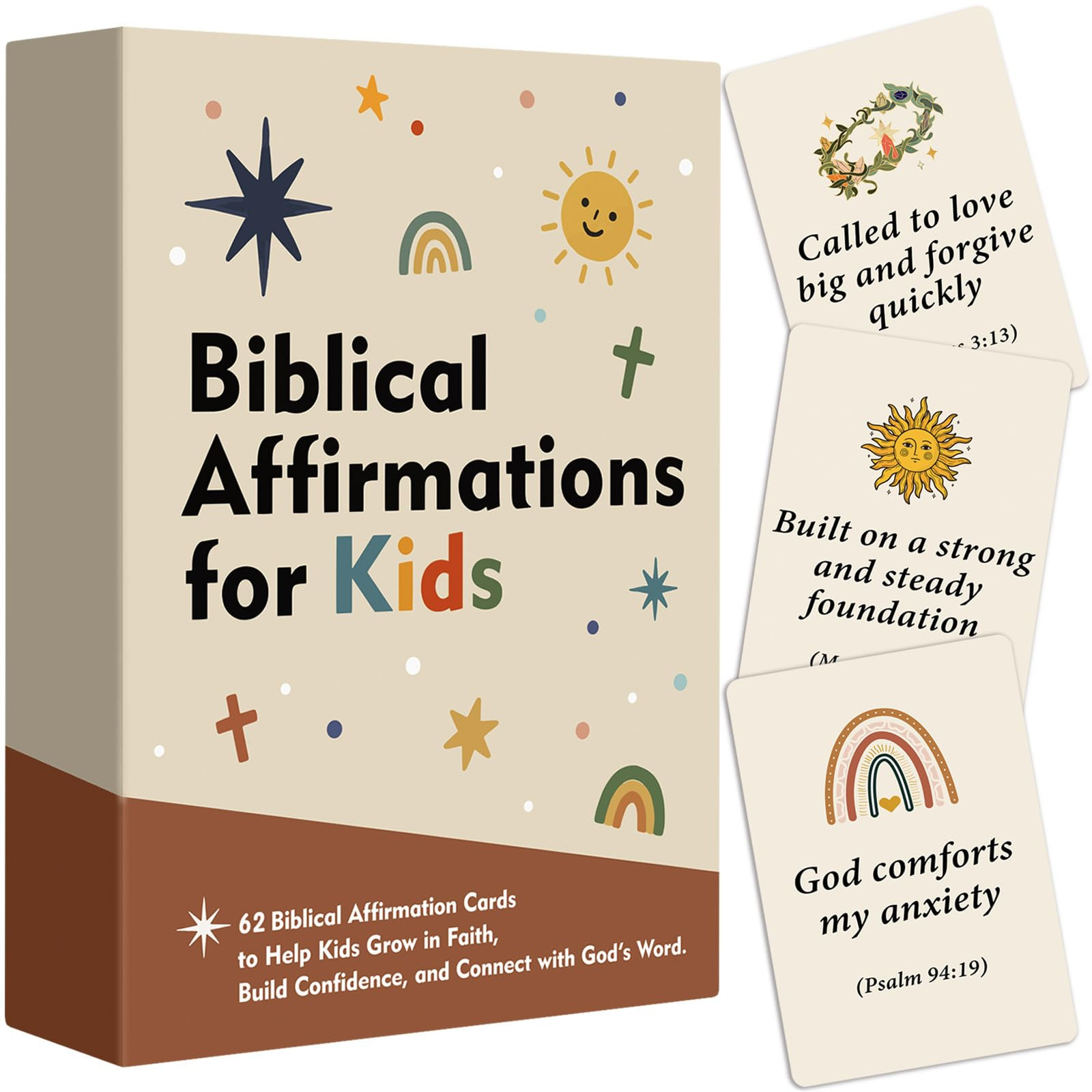 Biblical Affirmations for Kids, 62 Scripture Cards for Children, Christian Gifts For Kids, Bible ... | Amazon (US)