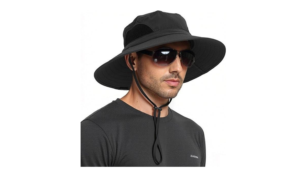 Multijoy Wide Brim Sun Hat, Upf 50+ Uv Protection Waterproof Packable Bucket Hat for Men & Women, Outdoor Fishing Hiking Beach - Black | Macy's