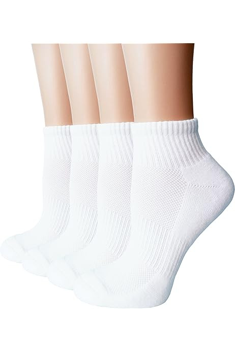 6 Pack Women's Running Sports Ankle Cotton Athletic with Thick Cushioned Performance Breathable Sock | Amazon (US)