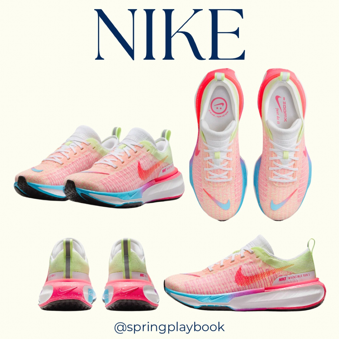 Nike Invincible Zoom: from every angle these are screaming SPRING! If you’re looking for a colorful shoe a little bolder than the Hoka’s, these are for you!

#createdcolorful #createdcolorfulspring #hocspring #tcispring #pcaspring #lightspring #warmspring #truespring #brightspring #clearspring #paintboxspring #bluespring

#LTKfitness #LTKshoecrush #LTKsalealert