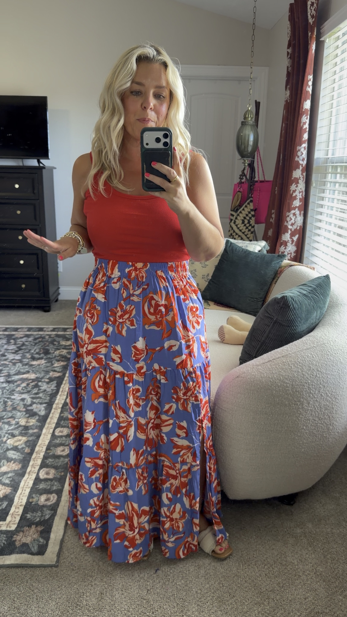 One of my most worn Amazon floral maxi skirts! Add a jean jacket for the perfect Fall outfit!  

 #LTKOver40 #LTKMidsize #LTKPetite
