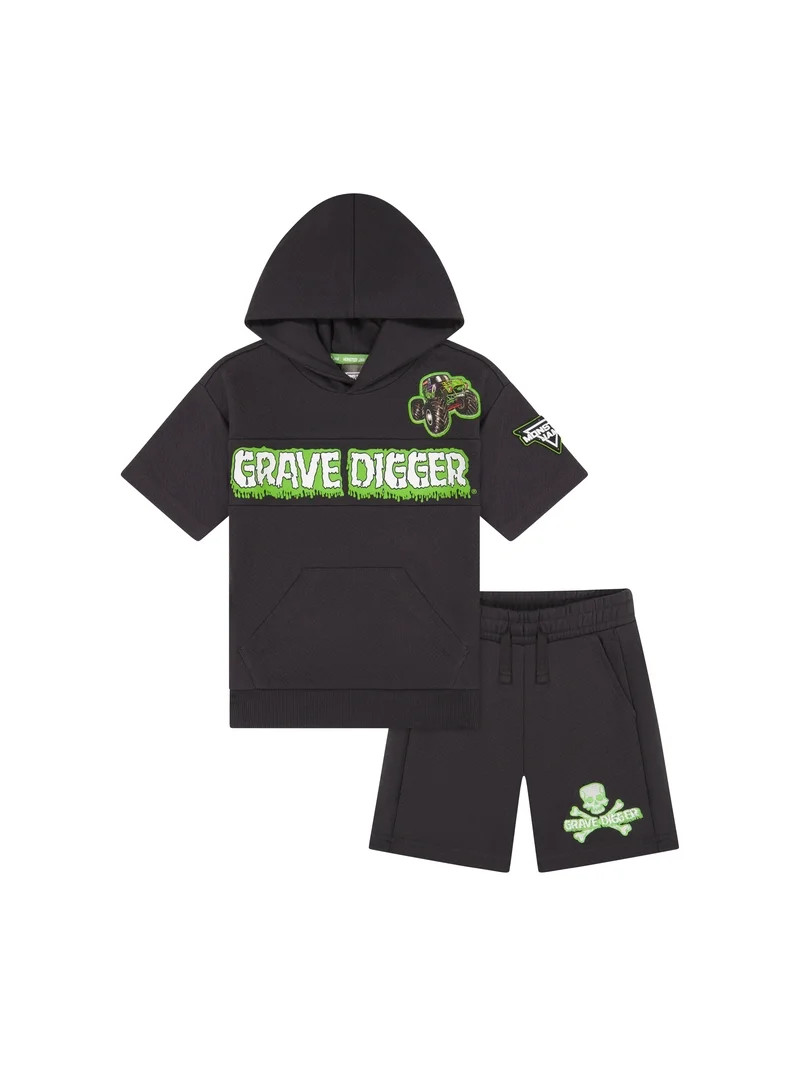 Monster Jam Toddler Boy Textured Knit Short Set, Sizes 12 Months-5T | Walmart (US)