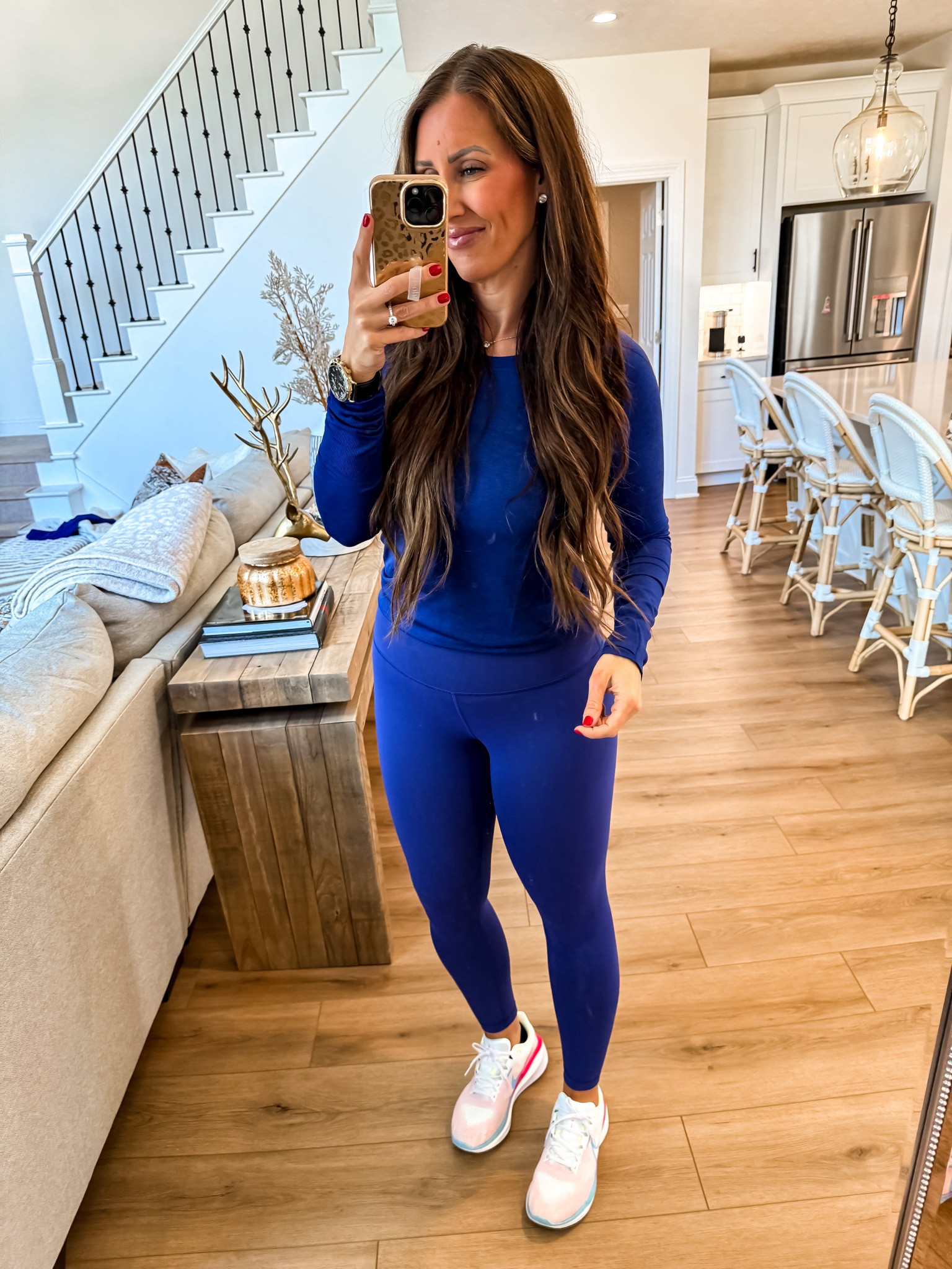 New blue lululemon size 8 legging size 10
Long sleeev 

#LTKfindsunder100 #LTKmidsize #LTKover40