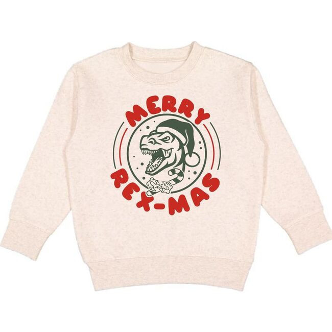 Merry Rex-Mas Christmas Sweatshirt, Natural | Maisonette