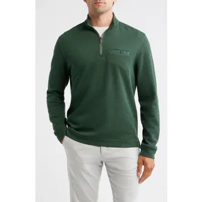 johnnie-O Flame Stitch Quarter Zip Pullover in Tangerine at Nordstrom, Size Large | Nordstrom