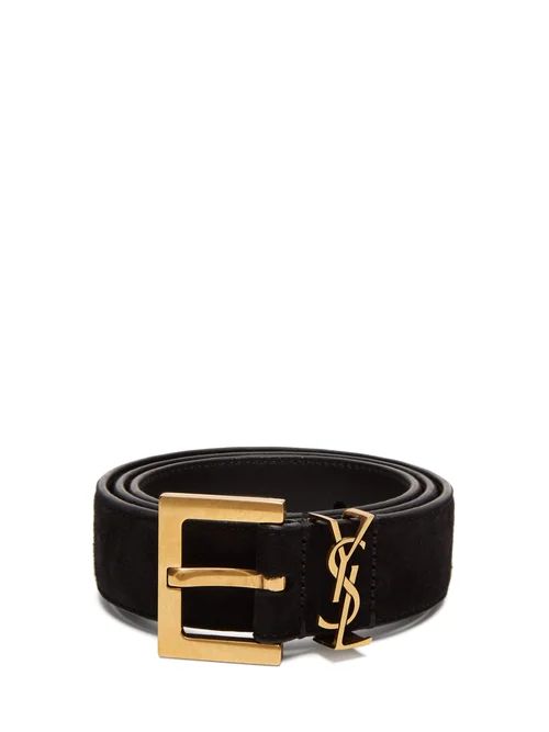 Saint Laurent - Ysl Suede Belt - Womens - Black | Matches (UK)