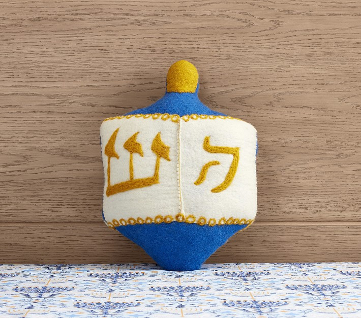 Rifle Paper Co. Hanukkah Dreidel Pillow | Pottery Barn Kids