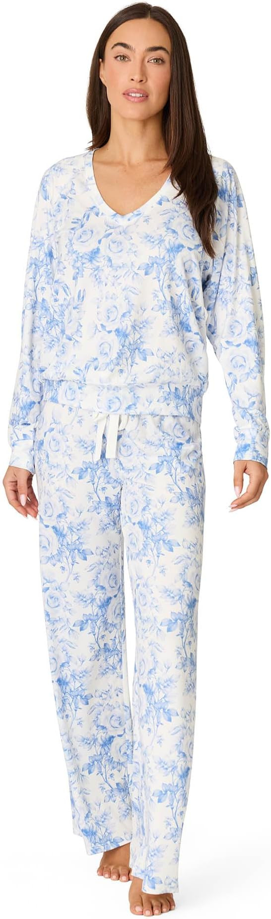 Amazon.com: P.J. Salvage Women's [Amazon Exclusive] Cloud Jersey Open-Bottom Pajama 2-Piece Pj Se... | Amazon (US)