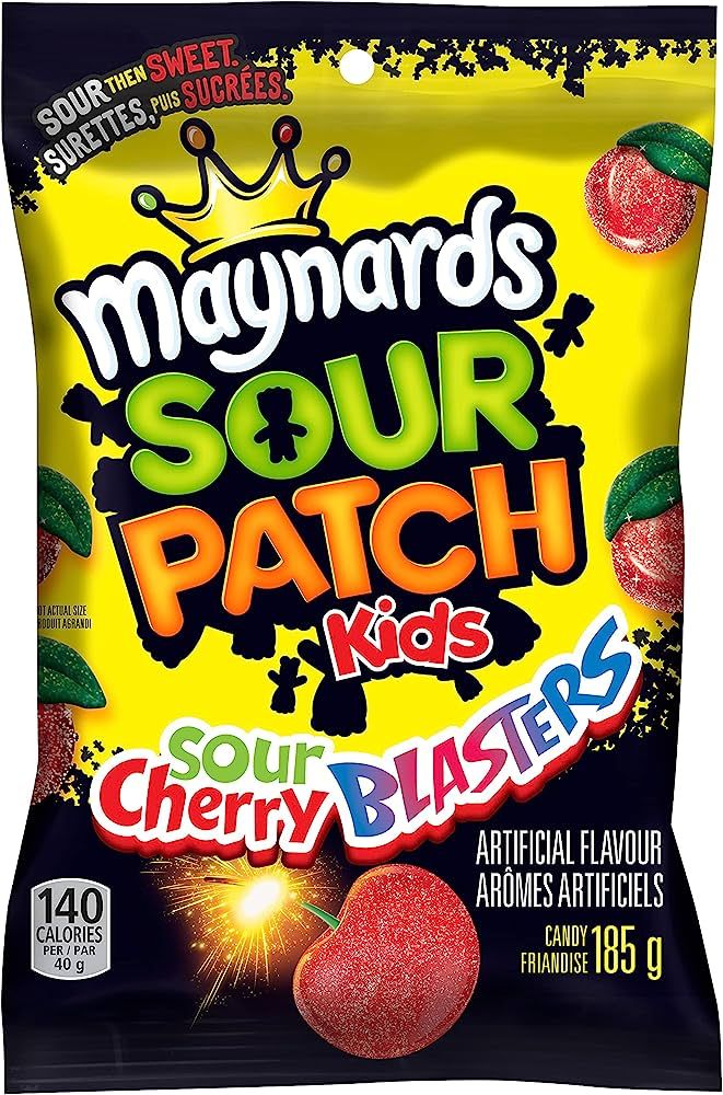 Maynards Sour Patch Kids Sour Cherry Blasters Candy 185 Grams Imported From Canada | Amazon (CA)