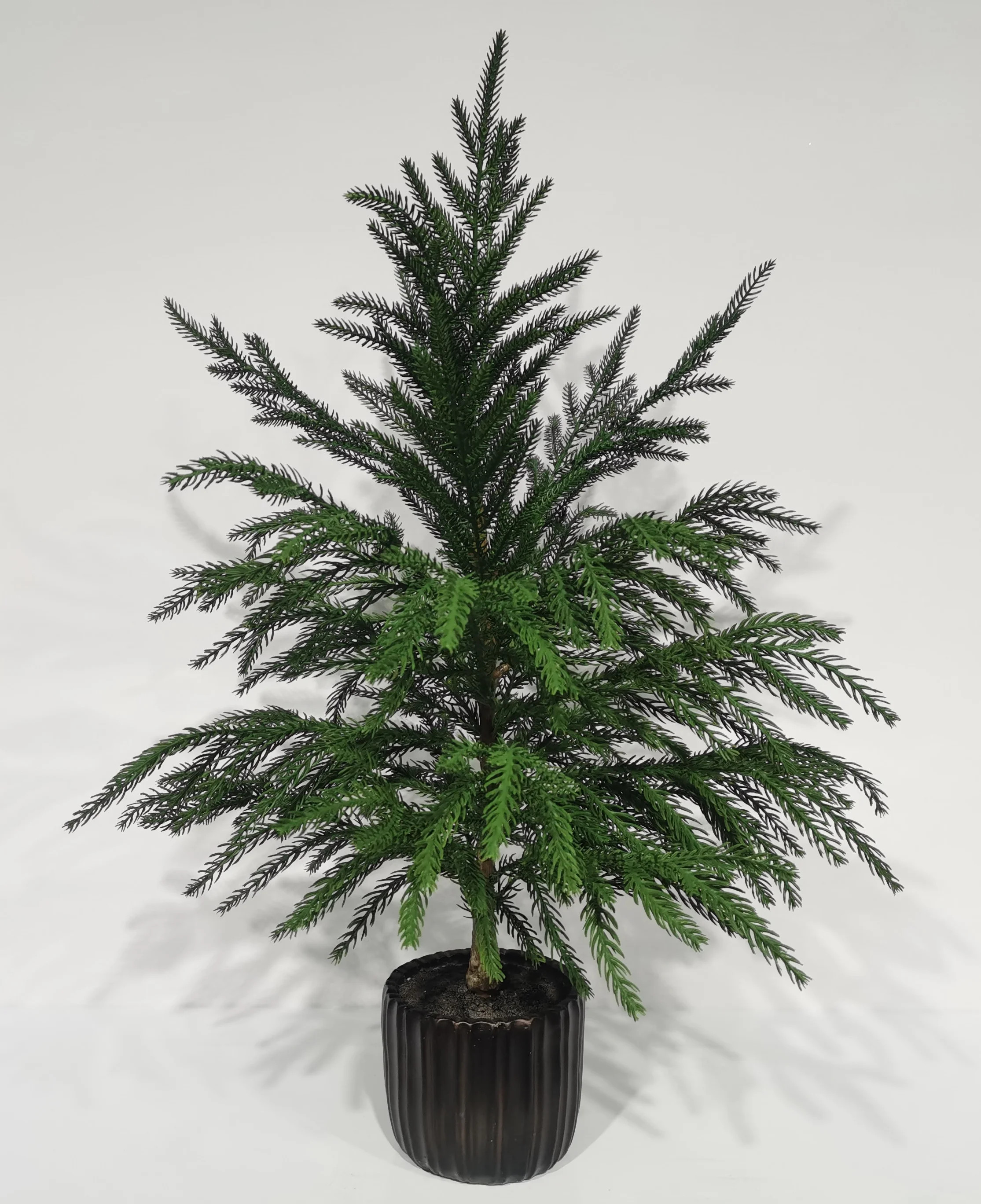 Downswept Pine Tree Arrangement in Black Pot Christmas Tabletop Decoration, Green, 25", by My Tex... | Walmart (US)