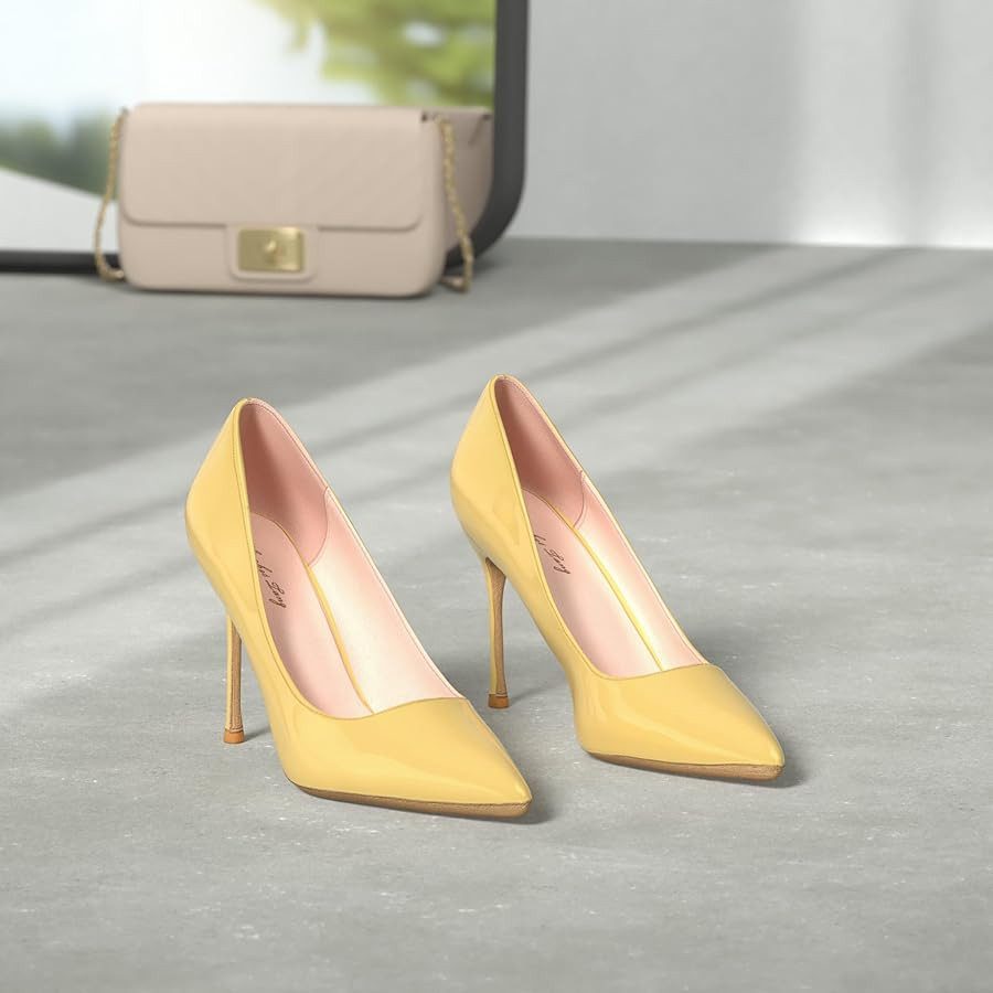 Elisabet Tang High Heels, Womens Pointed Toe Slip on Stilettos Party Wedding Pumps Basic Shoes | Amazon (US)