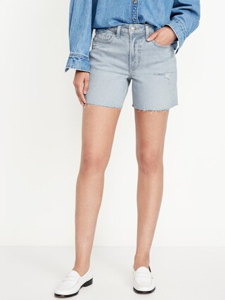 High-Waisted OG Jean Cut-Off Shorts -- 5-inch inseam | Old Navy (US)