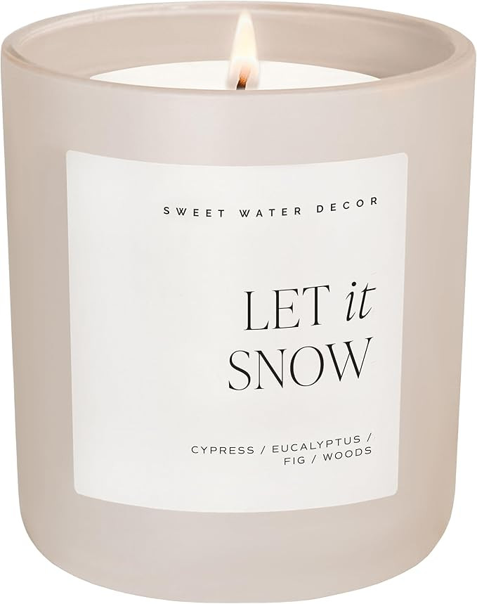 Sweet Water Decor Let It Snow Candle - Cypress, Eucalyptus, and Woods Scented Winter Candle for H... | Amazon (US)