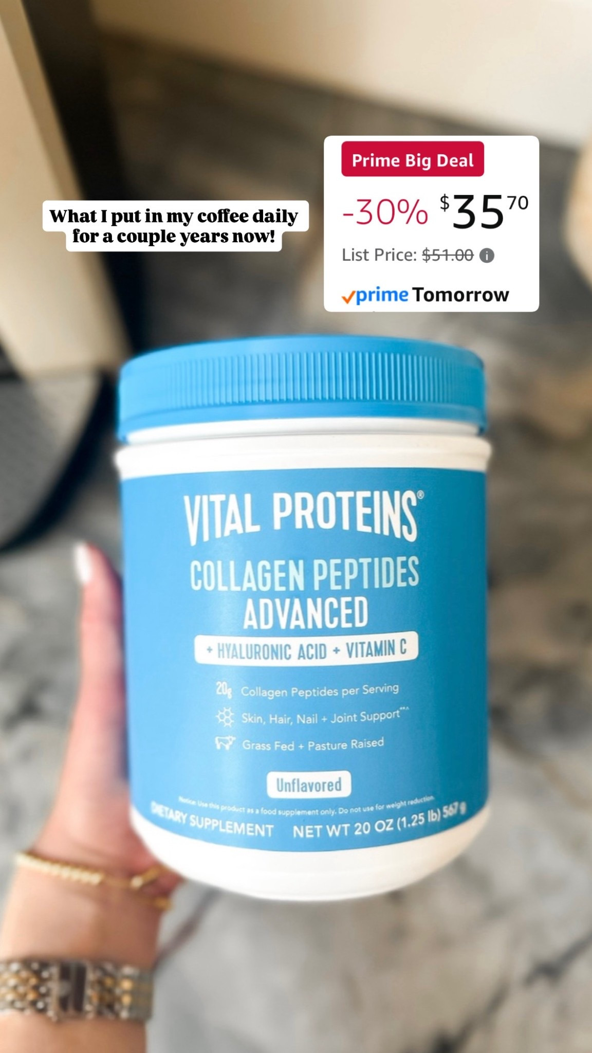 Vital proteins that I’ve put in my coffee for a couple years now is on sale for prime day!

#LTKSaleAlert #LTKFindsUnder100 #LTKFindsUnder50