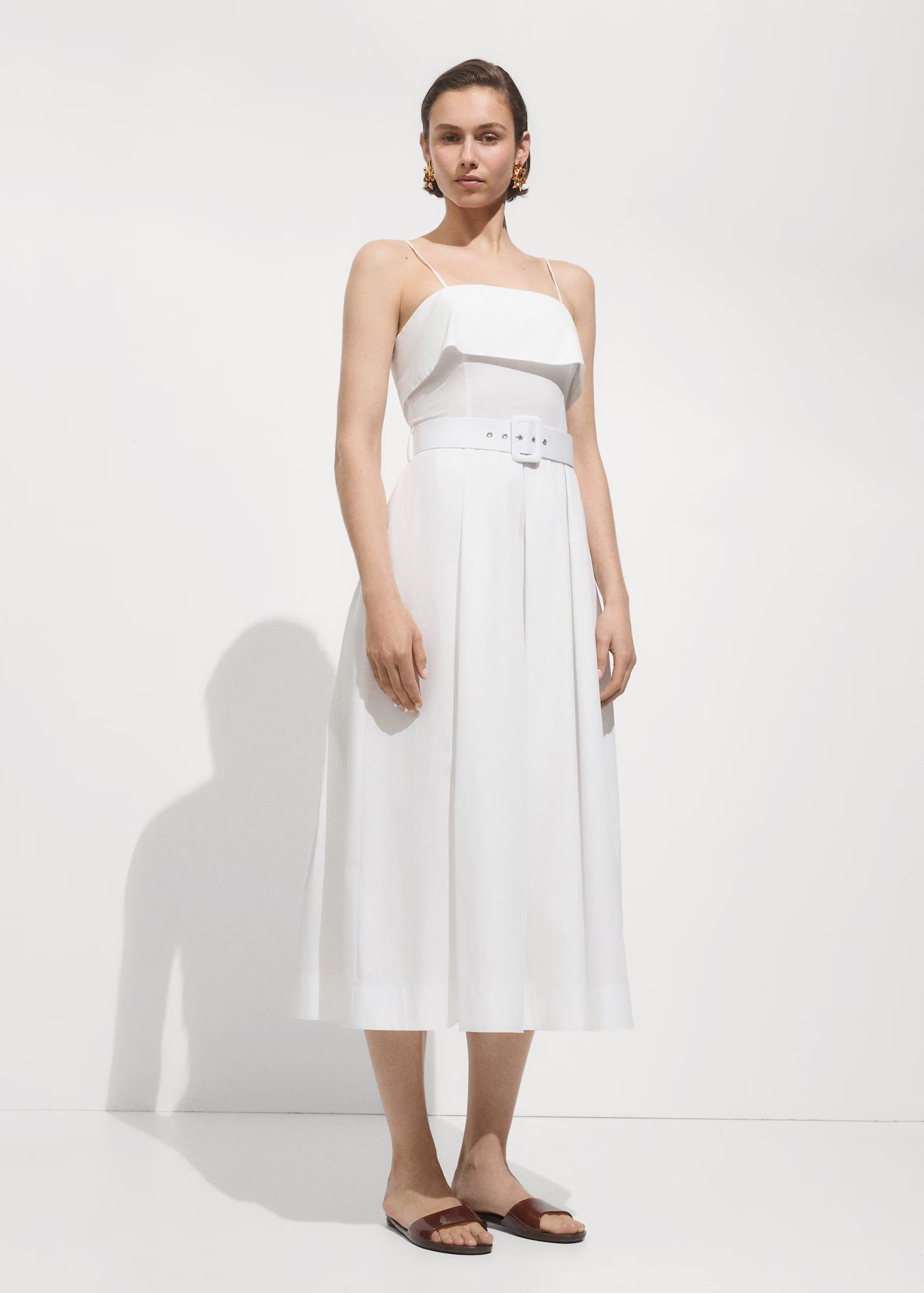 Dress with a belted neckline | MANGO (US)