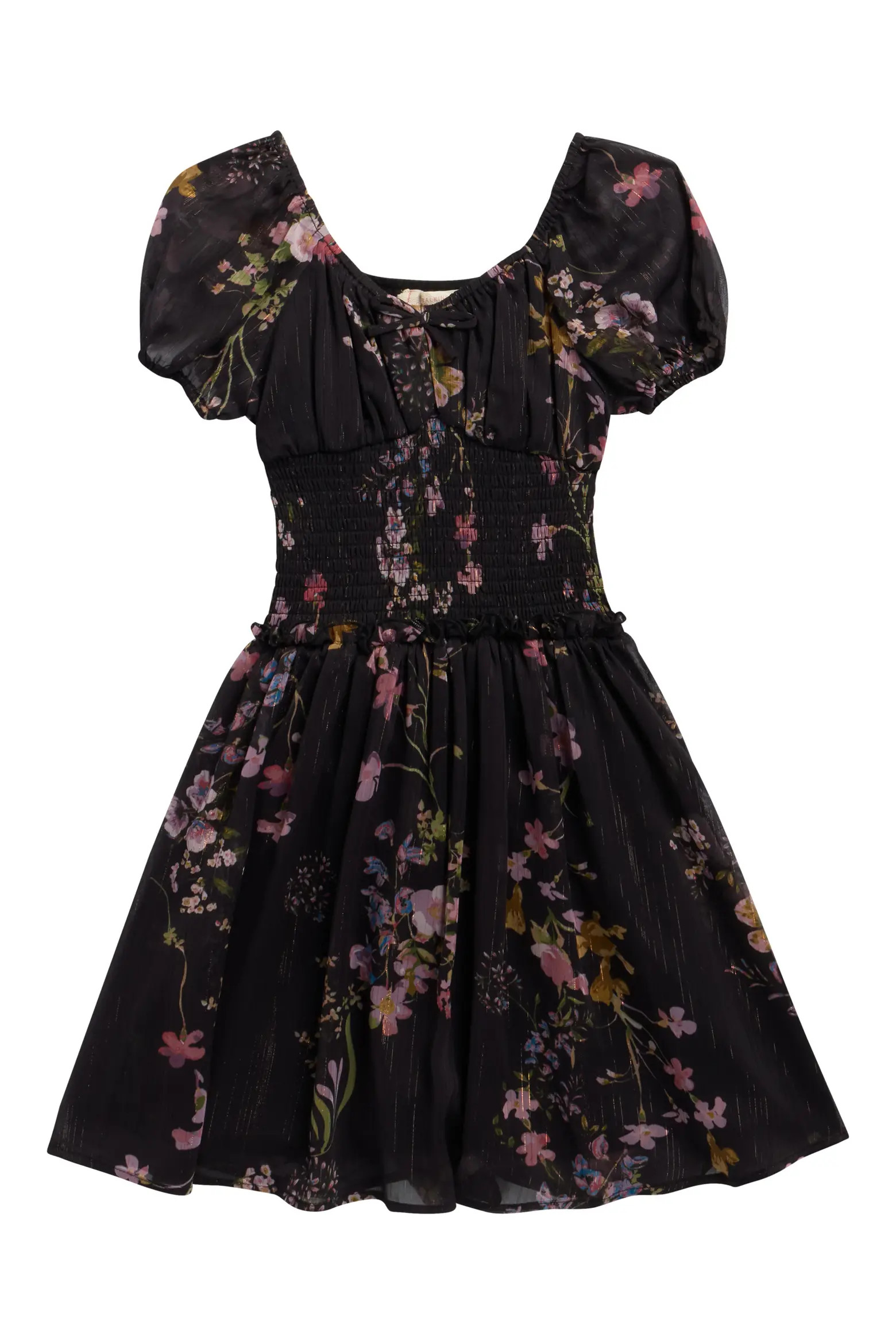 Kids' Floral Puff Sleeve Smocked Tiered Dress (Women) | Nordstrom | Nordstrom