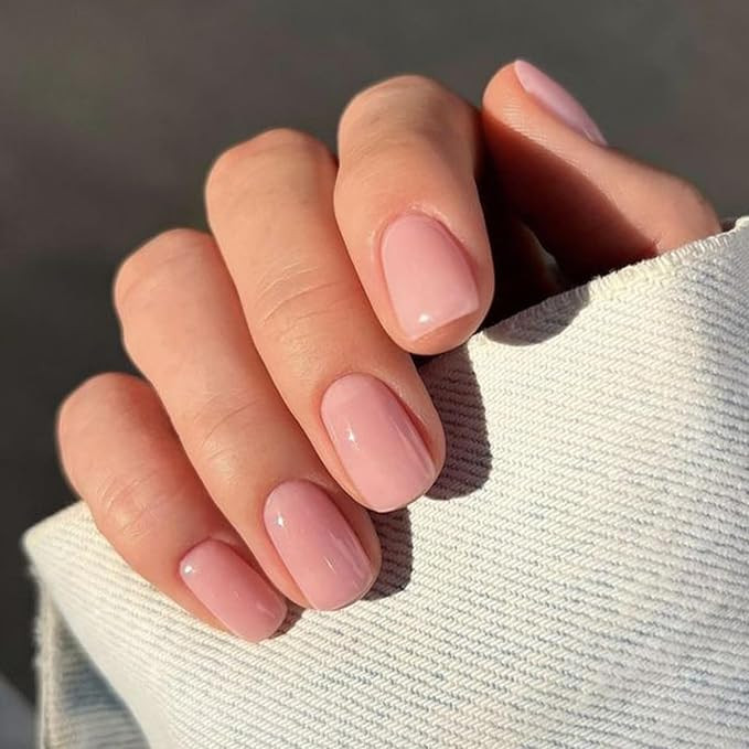 Modelones Pink Press on Nails Short Square, 32Pcs 16 Sizes Fake Nails | Amazon (US)