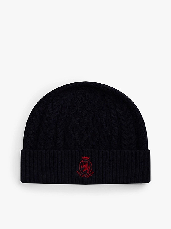 TH Crest Cable Knit Beanie | Tommy Hilfiger UK