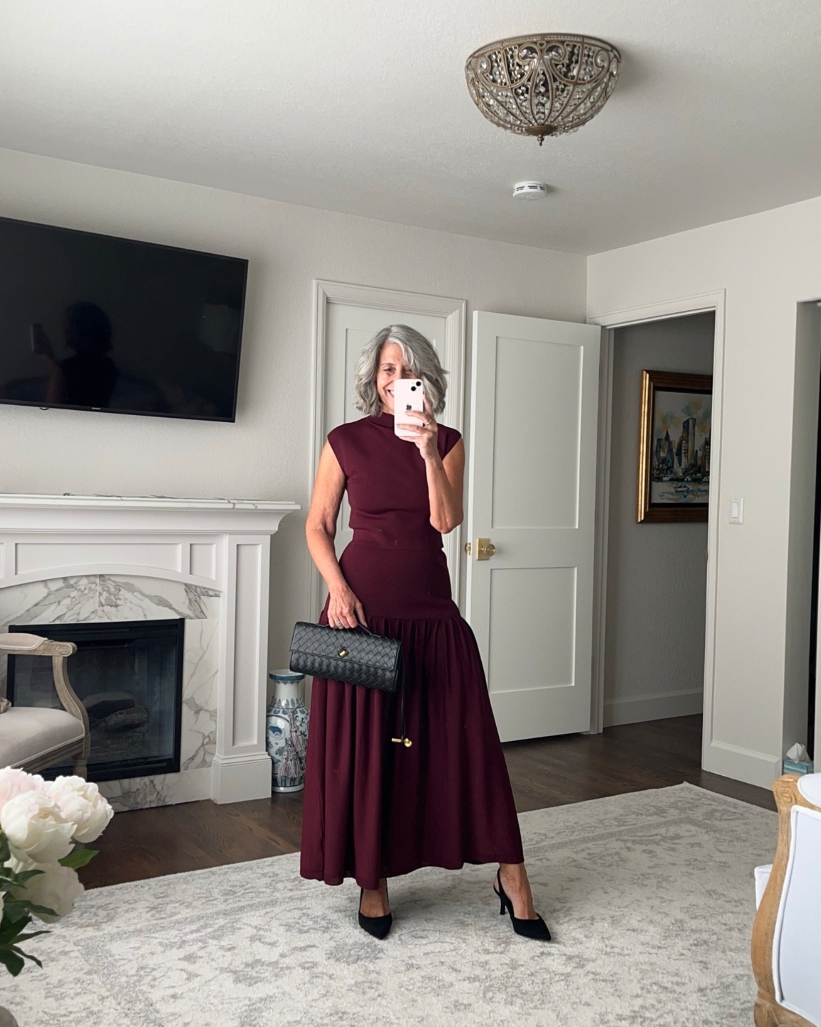 I've learned that a truly great work dress is one that not only looks amazing but also gives you a quiet sense of authority. It’s a challenge to find something that is both elegant and impactful. This stunning wine-colored mock neck skirt and top does exactly that. Its rich, timeless color exudes confidence, and the simple, sophisticated silhouette makes it the perfect statement piece.

This is the kind of dress you wear when you need to feel your most powerful—whether it's for a high-stakes board meeting or a formal corporate event. This dress says you are an executive who leads with grace and unwavering confidence. 

Use Code: emptyneststyle_12 for 12% off

I am typically a medium, and I find that these pieces all fit true to size.
Ready to feel elegant and powerful? 

Shop the look by tapping the links below.

     

burgundy midi dress, modern work dress, elegant business attire, corporate formal 

 

#LTKSeasonal #LTKOver40 #LTKWorkwear