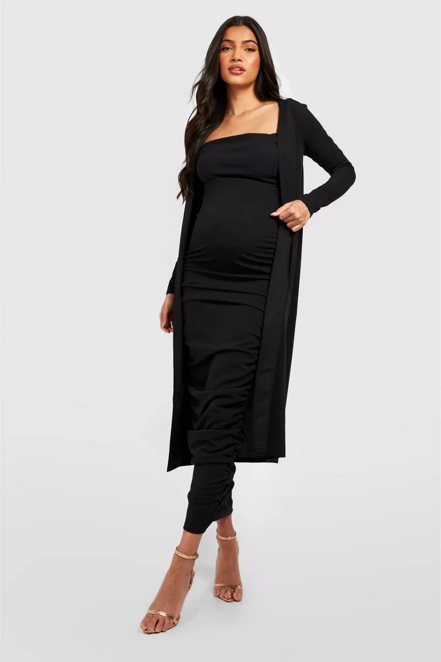 Maternity Strappy Dress And Duster Set | Boohoo.com (US & CA)