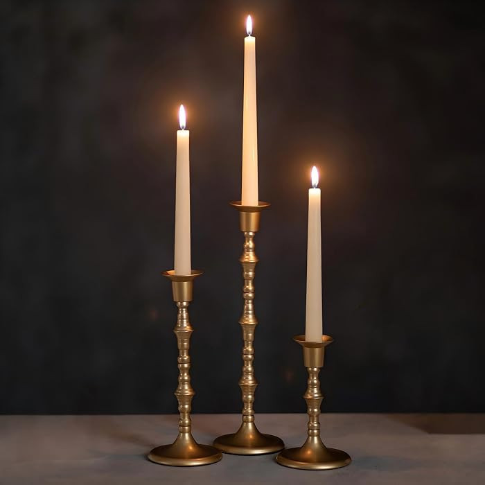 NUPTIO Gold Candlestick Holders for Centerpiece: Unique Taper Candleholders | Amazon (US)