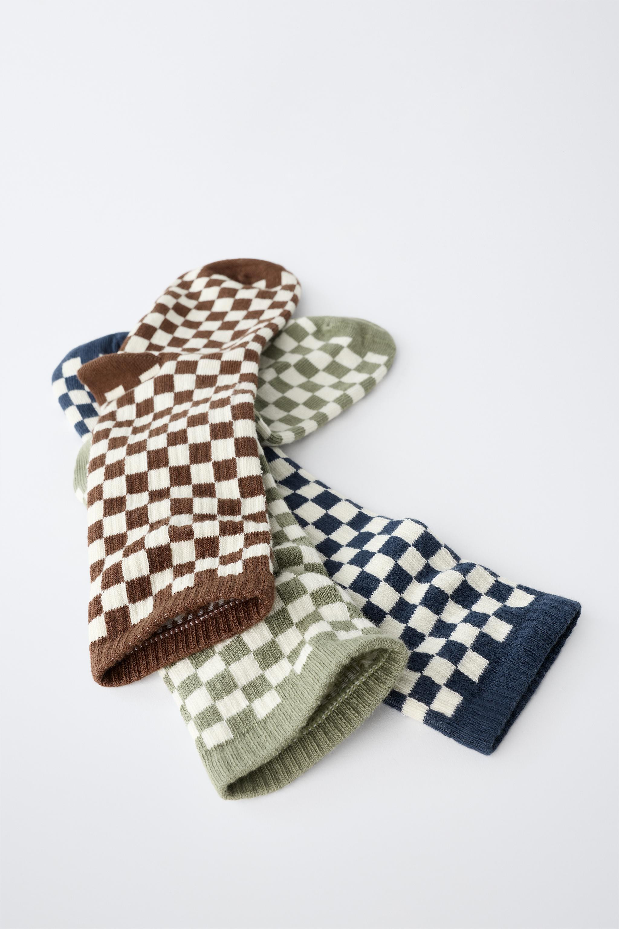 3-PACK CHECKERBOARD MID-CALF SOCKS | Zara US