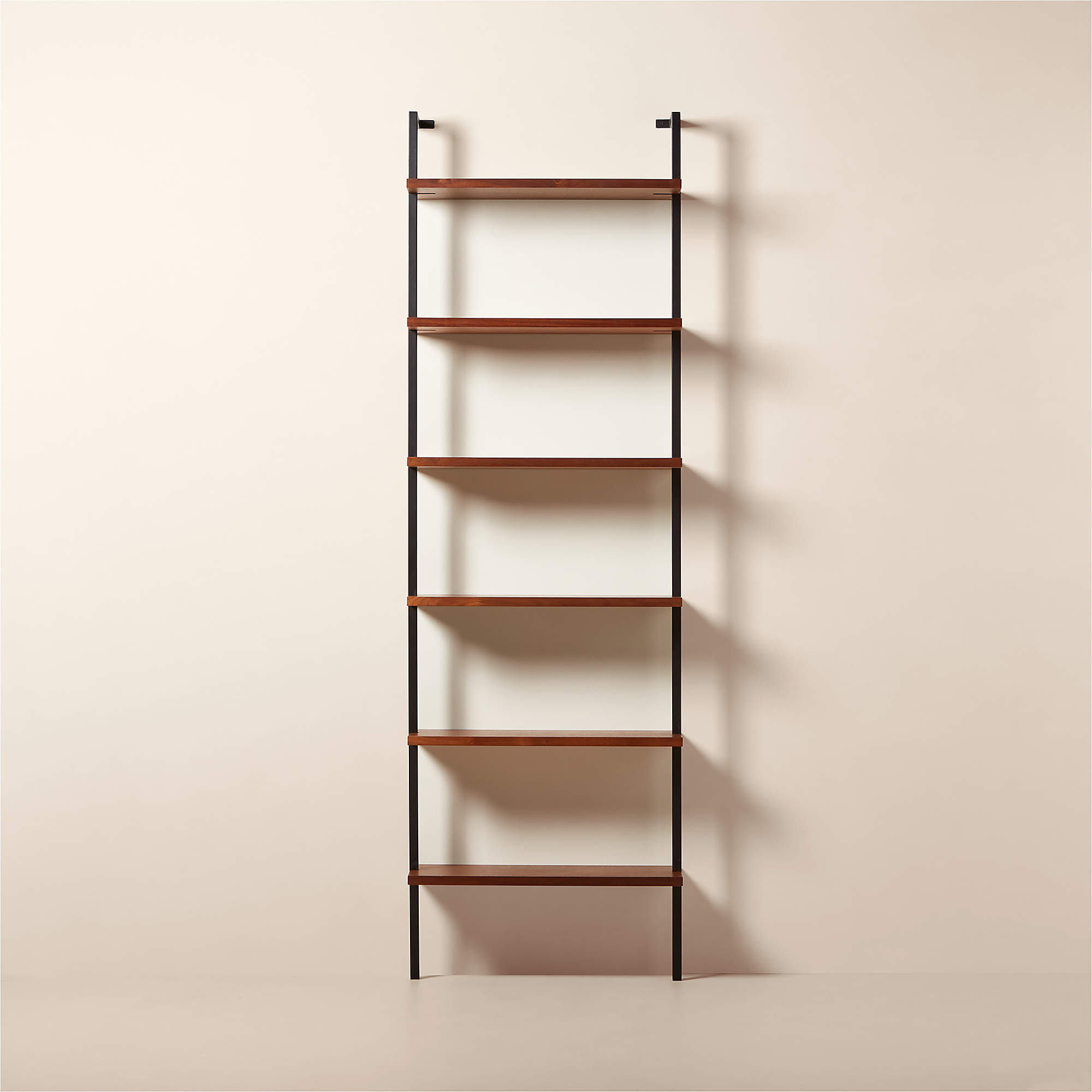 Helix 96" Walnut Wood Wall Mount Bookshelf + Reviews | CB2 | CB2