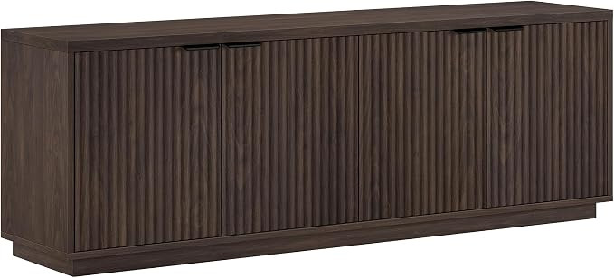 Henn&Hart Fluted TV Stand for TVs up to 78" with 2 Ribbed Storage Cabinets and Adjustable Shelves... | Amazon (US)