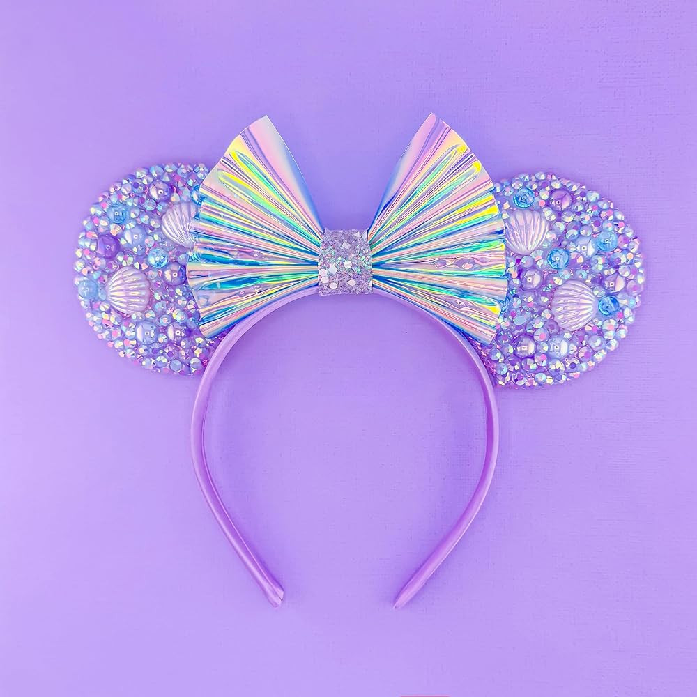 Mermaid Sparkle Mickey Ears, Mermaid Mouse Ears, Mermaid Rhinestone Mouse Ears, 1, Green | Amazon (US)