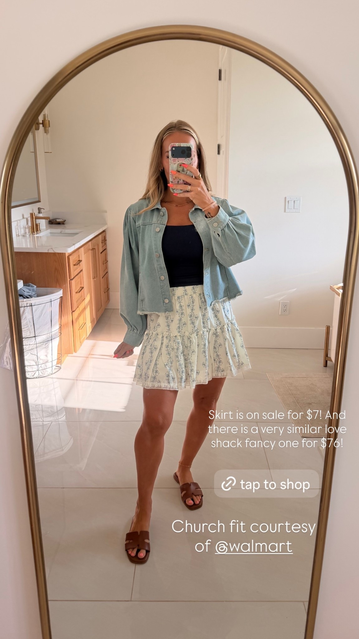 Church fit courtesy
of @walmart  Skirt is on sale for $7! And there is a very similar love shack fancy one for $76!