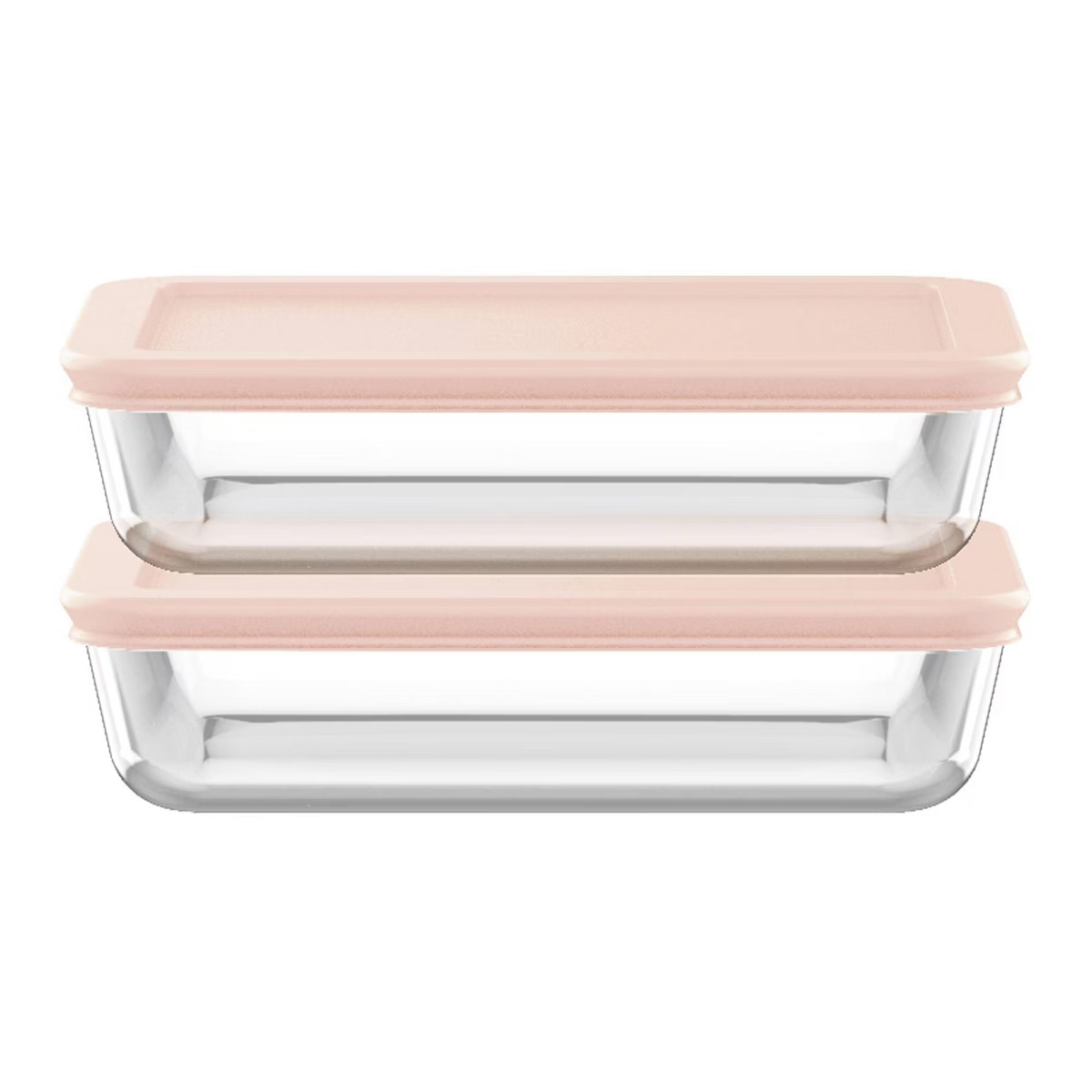 Pyrex 4pc 3c Rectangular Glass Food Storage Container Set Rosewater | Target