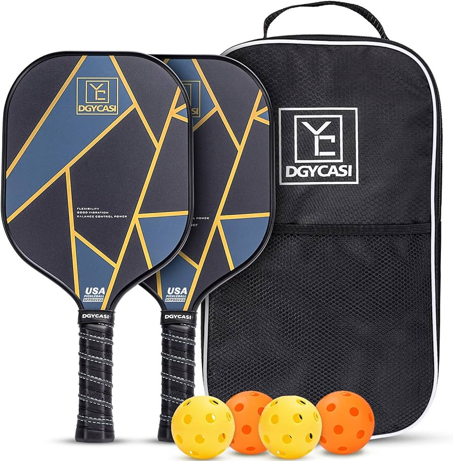 YC DGYCASI Pickleball Paddles Set of 2, 2025 USAPA Approved Carbon Fiber Surface Pickleball Set, ... | Amazon (US)