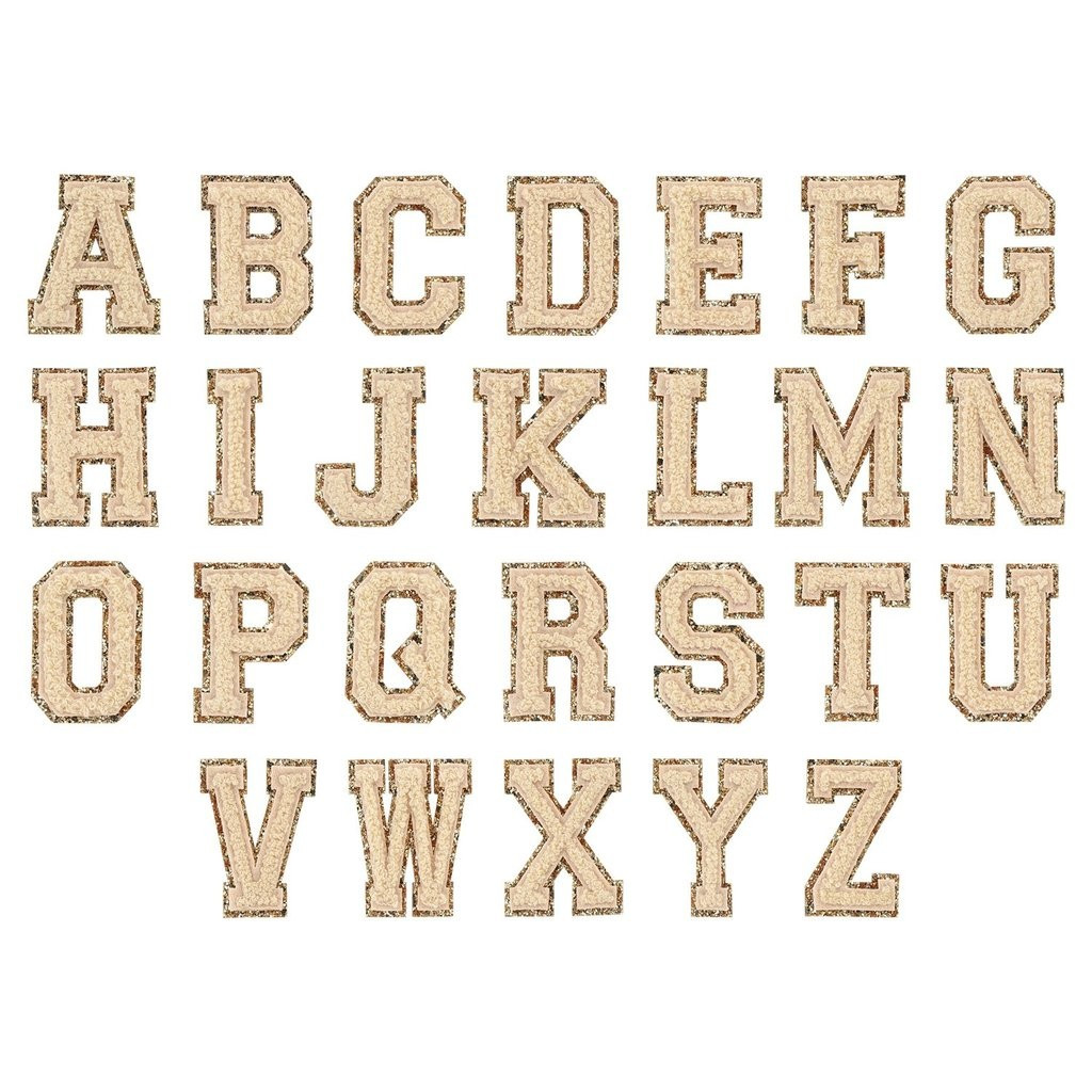 Sand Glitter Varsity Letter Patches | Stoney Clover Lane