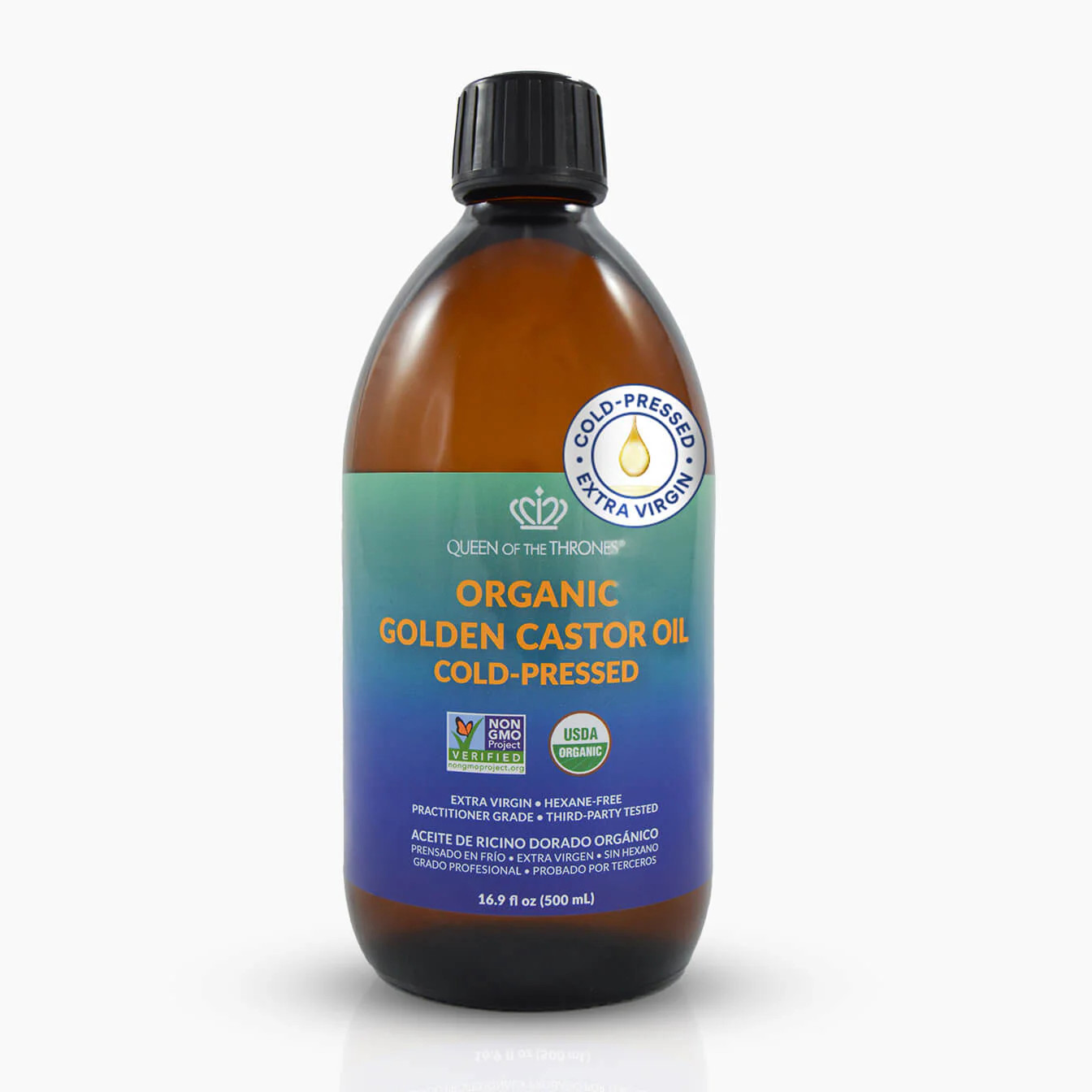 Organic Golden Pure Castor Oil | Certified Organic Pure, Hexane-Free, Extra Virgin | Natural Hydr... | Queen of the Thrones®