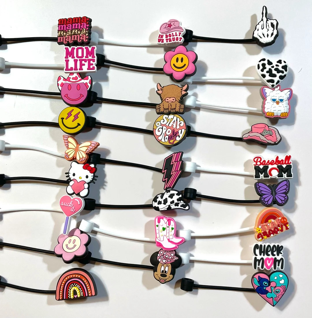 Straw Covers Cute Girly Straw Toppers Tumbler Straw Covers - Etsy | Etsy (US)