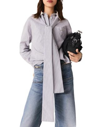 Maje Striped Bow Shirt  | Bloomingdale's Women | Bloomingdale's (US)