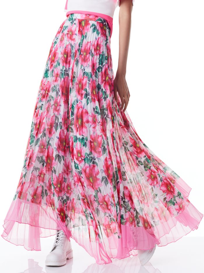 KATZ SUNBURST PLEATED MAXI SKIRT | Alice + Olivia