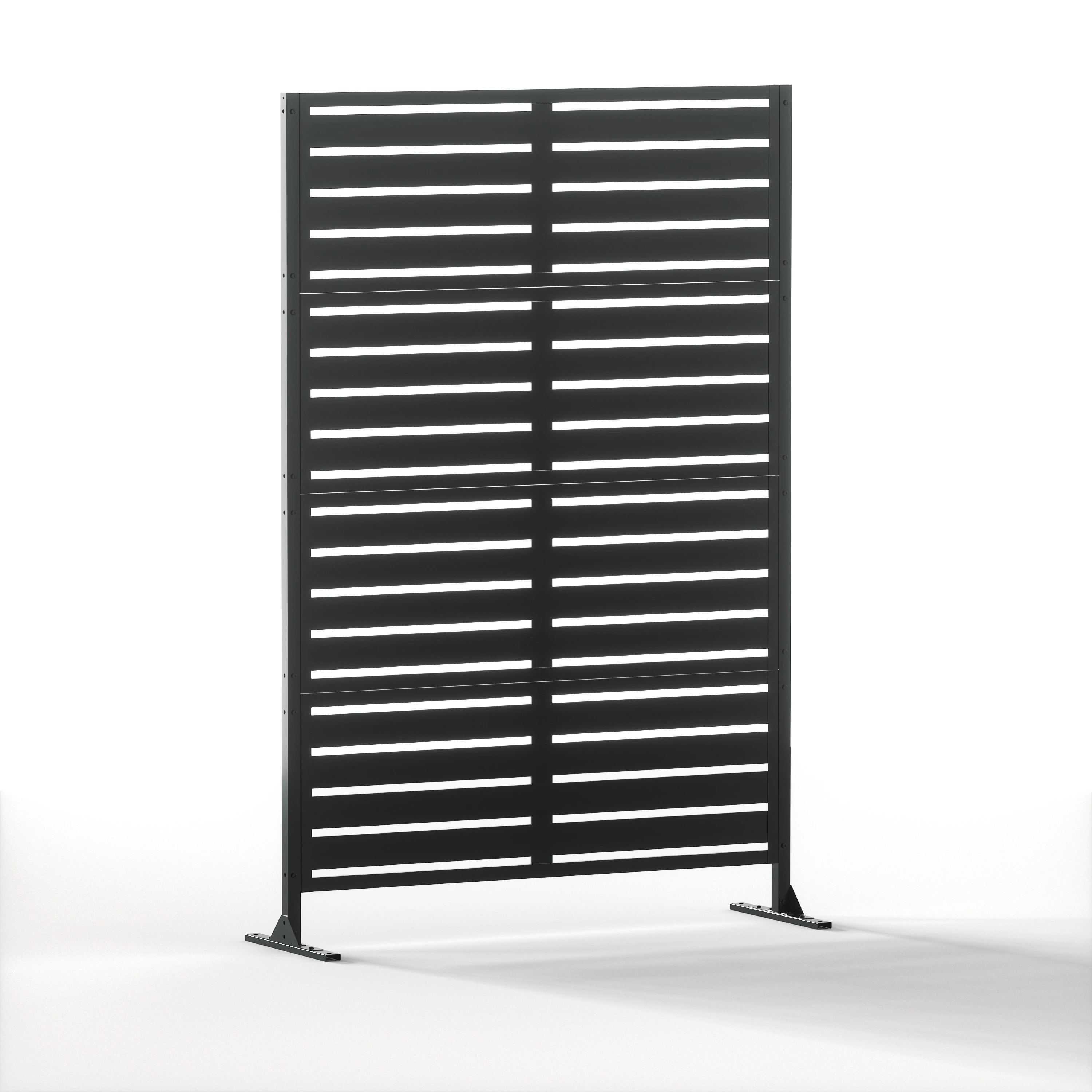 Modern Shade Freestanding Privacy screen 48.03-in W x 72.05-in H Black Steel Outdoor Privacy Screen one_size | IG30101S-B | Lowe's