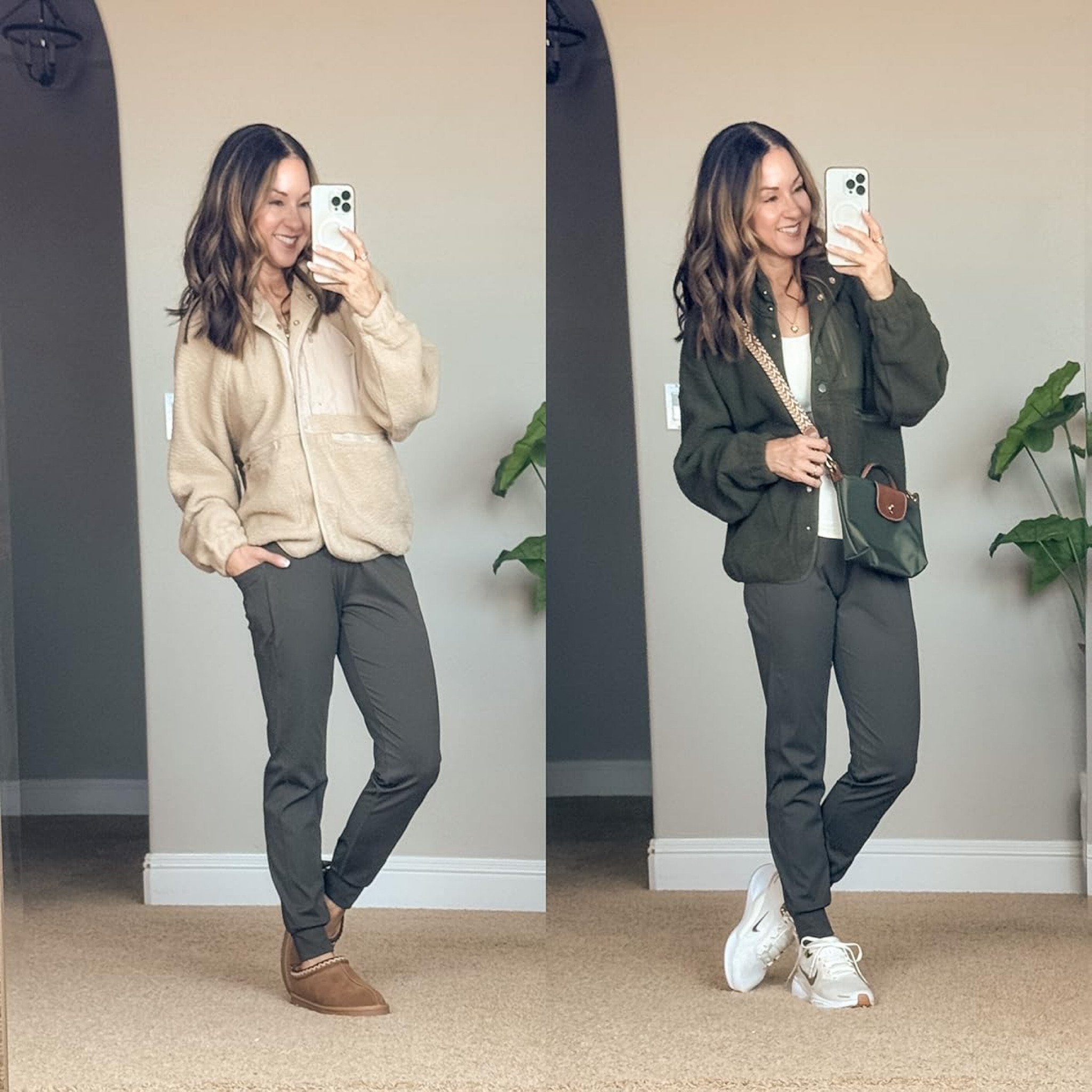 Everyday Outfit Idea

For reference: I am 5'1" and 109 lbs.

I am wearing XS in khaki and olive jacket, XS olive joggers - TTS! Slippers go up 1/2 size. 

Casual outfit  winter outfit  winter layers  outerwear  joggers  looks for less  sneakers  slippers  EverydayHolly

#LTKstyletip #LTKSeasonal #LTKover40