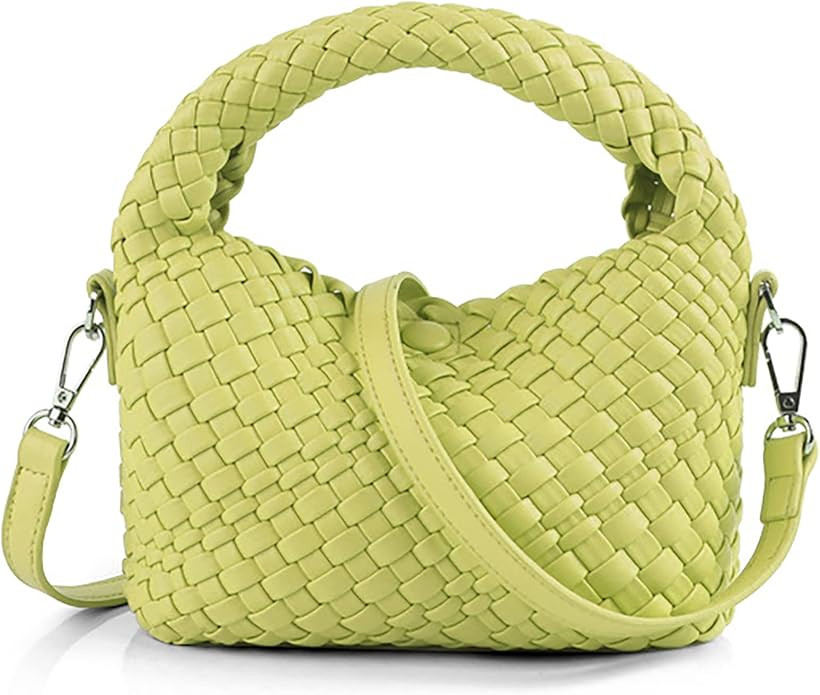 Woven Purse For Women, Small Crossbody Tote Bag with Detachable Shoulder Strap, Girls Top Handle ... | Amazon (US)
