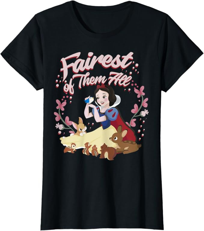 Disney Snow White Fairest Floral Wreath Graphic T-Shirt T-Shirt | Amazon (US)