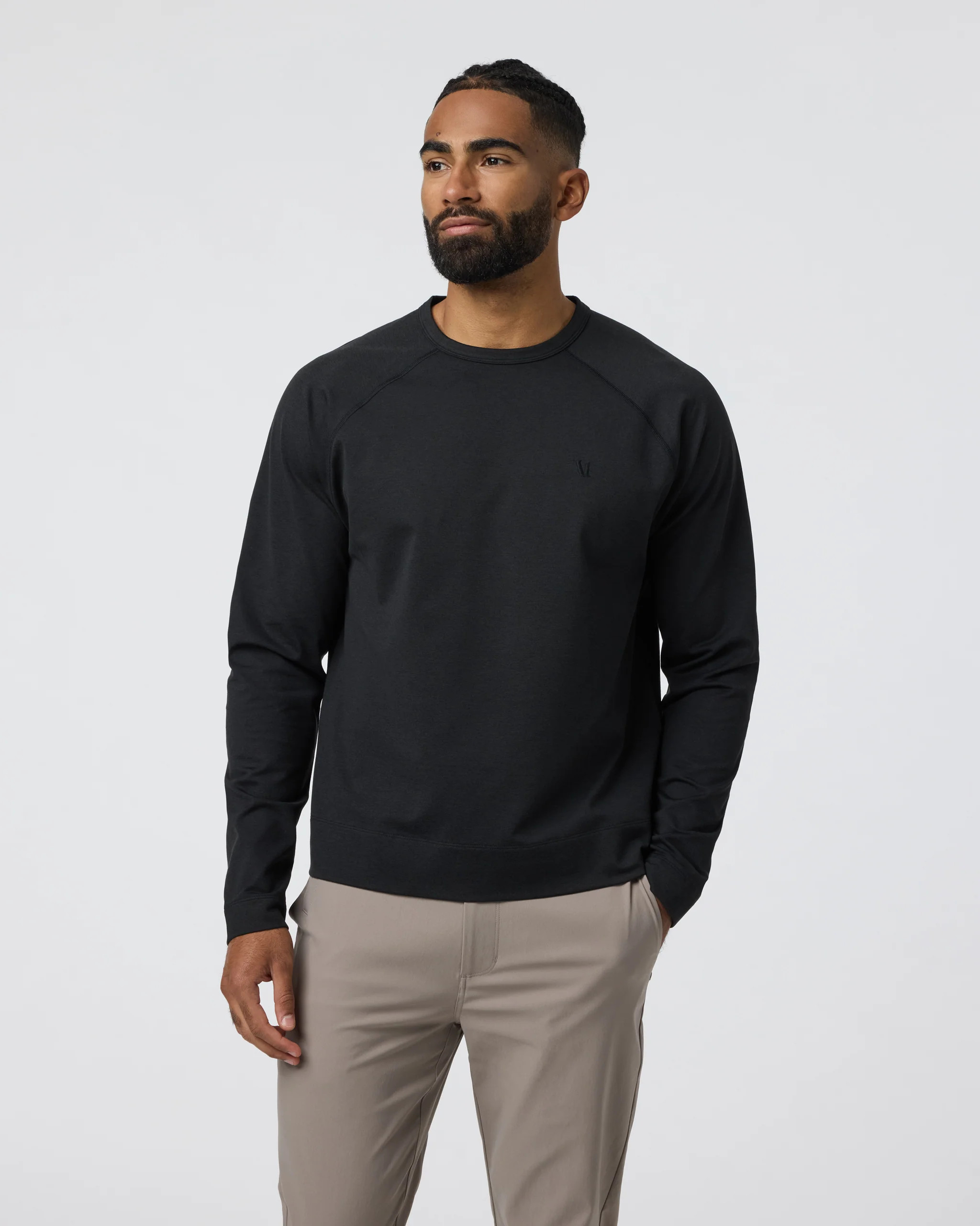 Coronado Crew Relaxed Fit | Black Heather | Vuori | Vuori Clothing (US & Canada)