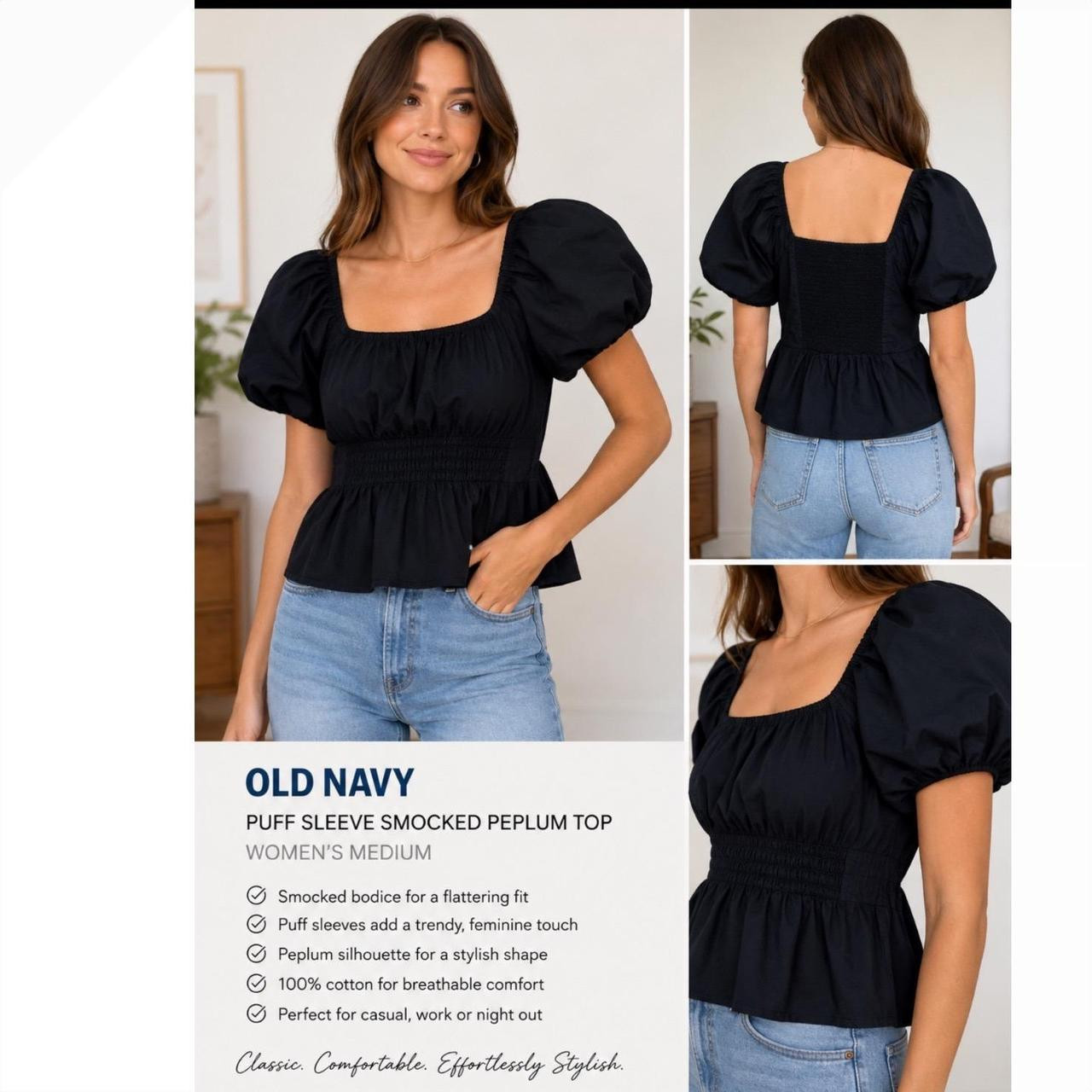 Old Navy Women's Blouse - Black - 30B | Depop US